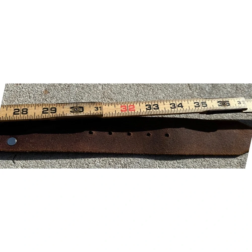 J.W. Jao Saddlery Brown Tooled Leather Belt Pink Rhinestone Floral Buckle